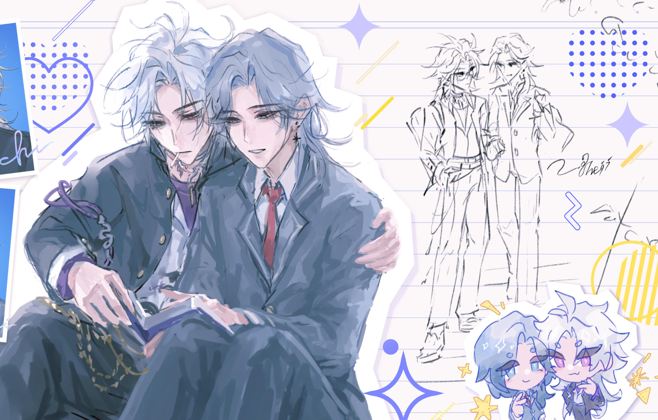Ex: Rough ทับเส้น (Knee Up + มีตกแต่ง) + ค่า Add ของ Chibi-A + ค่า Add ของ Scribble Full Body